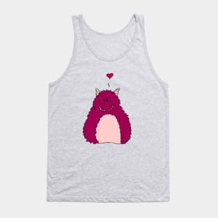 Pink Hairy Love Monster Tank Top